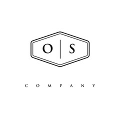 initial OS logo design vector