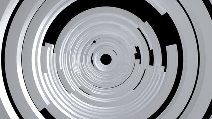 tunnel depth details parts white black minimal modern abstract composition 3d render