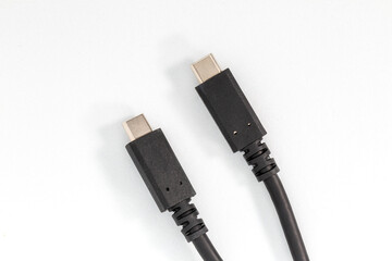 USB Type-C cable on white background