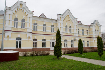 Naklejka premium The building of the railway station in Venev Tula region Russia
