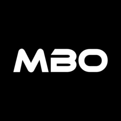 MBO letter logo design with black background in illustrator, vector logo modern alphabet font overlap style. calligraphy designs for logo, Poster, Invitation, etc.