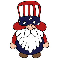 America Gnome-USA illustration for web, wedsite, application, presentation, Graphics design, branding, etc.