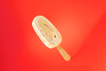 ice cream lolly popsicle chocolate walnut sweet dessert healthy food meal snack copy space food background rustic top view