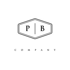 initial PB logo design vector