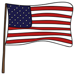 4th of July and America Flag-USA illustration for web, wedsite, application, presentation, Graphics design, branding, etc.