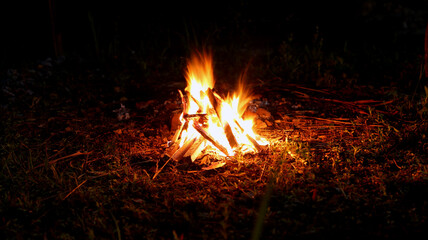 A bonfire in the dark night