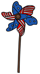 Wind Spin Toy USA illustration for web, wedsite, application, presentation, Graphics design, branding, etc.