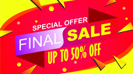 Flash sale discount banner template promotion