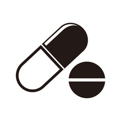 Medical tablet and pill vector icon 
