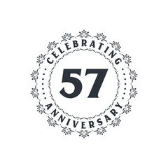 57 anniversary celebration, Greetings card for 57 years anniversary