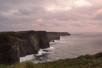 Fototapeta na wymiar Sunset over Cliffs of Moher, Ireland