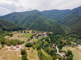 Fototapeta na wymiar Aerial view of Medieval Bachkovo Monastery, Bulgaria