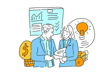 man report business client illustration hand draw