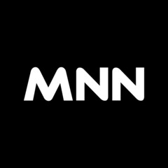 MNN letter logo design with black background in illustrator, vector logo modern alphabet font overlap style. calligraphy designs for logo, Poster, Invitation, etc.