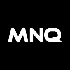 MNQ letter logo design with black background in illustrator, vector logo modern alphabet font overlap style. calligraphy designs for logo, Poster, Invitation, etc.