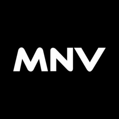 MNV letter logo design with black background in illustrator, vector logo modern alphabet font overlap style. calligraphy designs for logo, Poster, Invitation, etc.