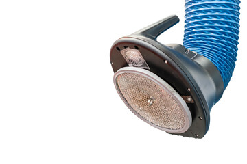 Industrial flexible tube hood and dust for suction smoke or fume of welding process or multipurpose use isolated on white with clipping path