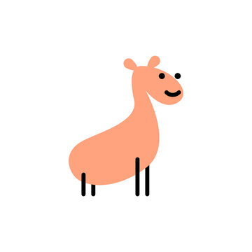 Giraffe. Vector logo in bold line style