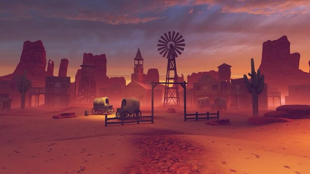 Panorama Of A Town In The Desert