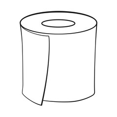 Toilet paper or roll of toilet tissue in vector icon