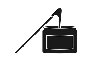 Strip waxing glass jar or tub of honey wax for hair removal in vector icon
