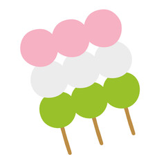 お花見団子の手描きイラストアイコン