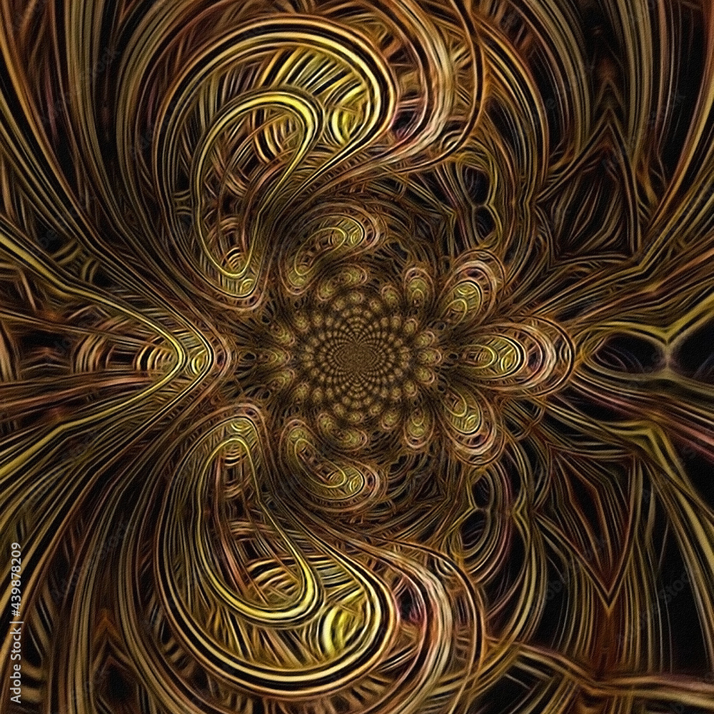 Poster abstract mirrored fractal