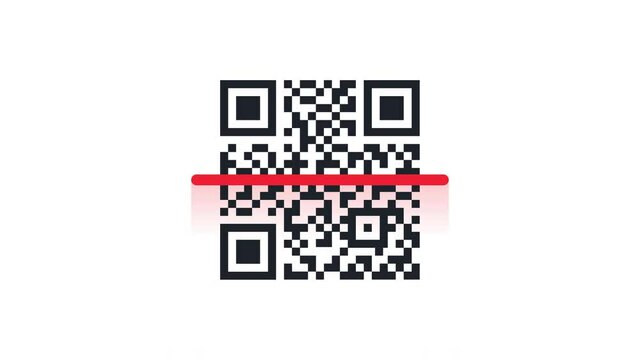QR Code Scan. 4K Video. Motion Design Cartoon Animation
