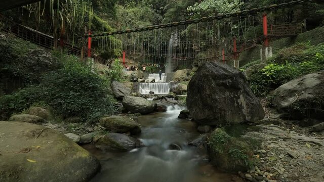Time lapse video of Stream of a river - waterfall in Gangtok, India 