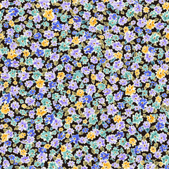 Seamless and liberty style cute floral pattern, © daicokuebisu