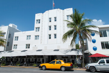 Miami Beach Ocean Drive in Sunday Morning
