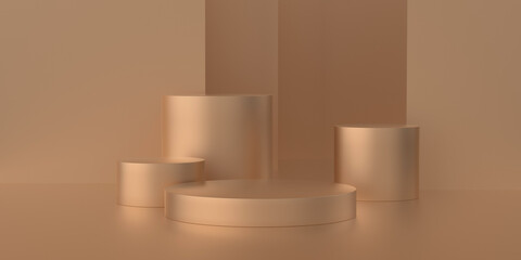 3D rendering of gold geometry background