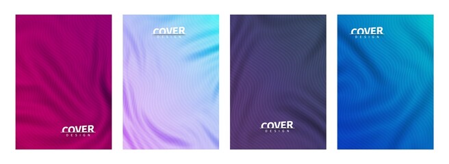 Luxury silk fabric cover design. Set of elegant cover, magazine, poster for use in typography. Trendy vector background template.