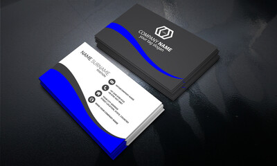 Black and Blue Modern Business Card