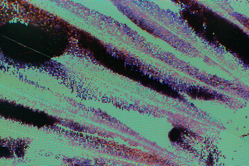 Television failure, LCD Screen glitch, LCD screen as abstract technology background.