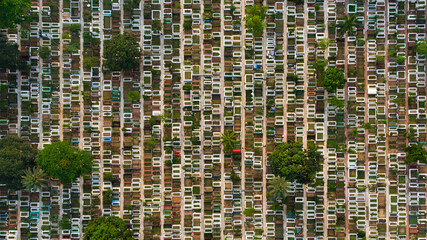 Drone view of a graveyard