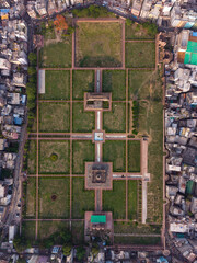 Drone view of lalbagh fort