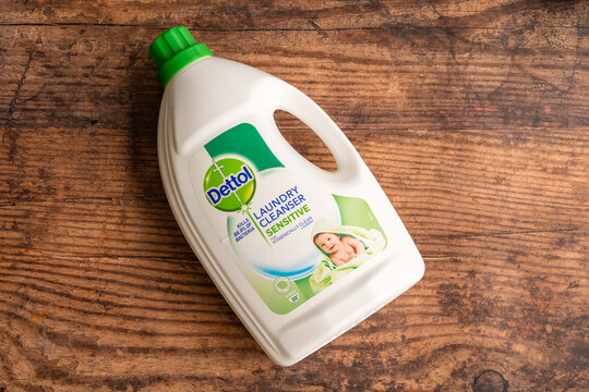 Dettol branded laundry cleanser in a white plastic bottle.