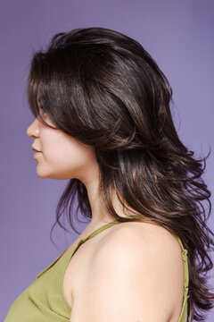 Woman with beautiful wavy hairstyle