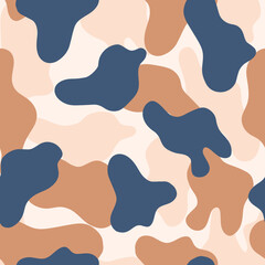 Modern abstract camouflage hand-drawn vector seamless pattern - for fabric, wrapping, textile, wallpaper, background.