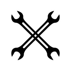 The logo of the spanners is cross - on-cross in a vector.Spanners in black color vector illustration.