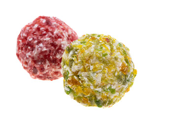 caramel truffles isolated