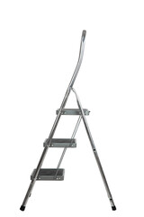 metal home ladder stepladder aluminum, isolate for clipping on a white background