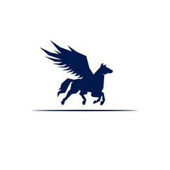 Mythical creature of pegasus on a white background. Horse with wings