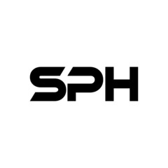 SPH letter logo design with white background in illustrator, vector logo modern alphabet font overlap style. calligraphy designs for logo, Poster, Invitation, etc.