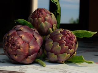 Artichokes in the kitchen.