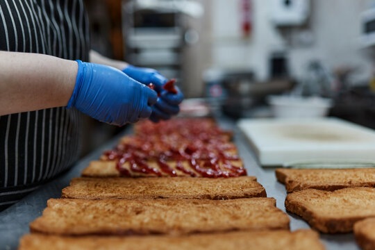Preparing food for take away at kitchen