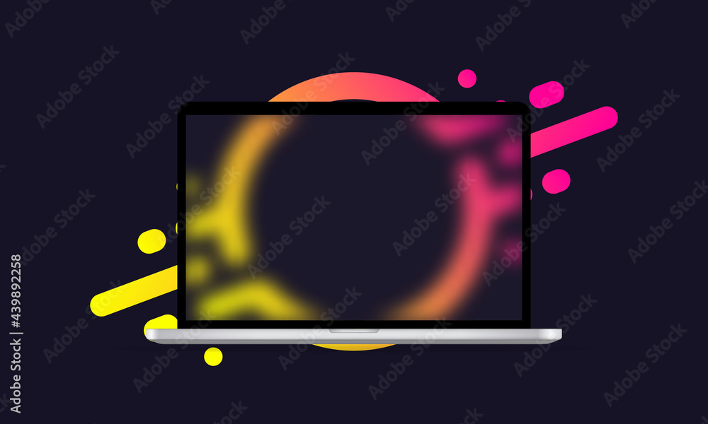 Aufkleber glassmorphism style. laptop template. notebook icon. realistic glass morphism effect with set of tra