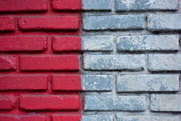 Abstract texture of brick and concrete background. Red and Gray background