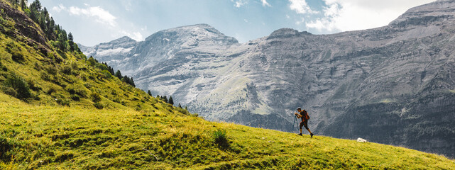Man hiking in the mountains